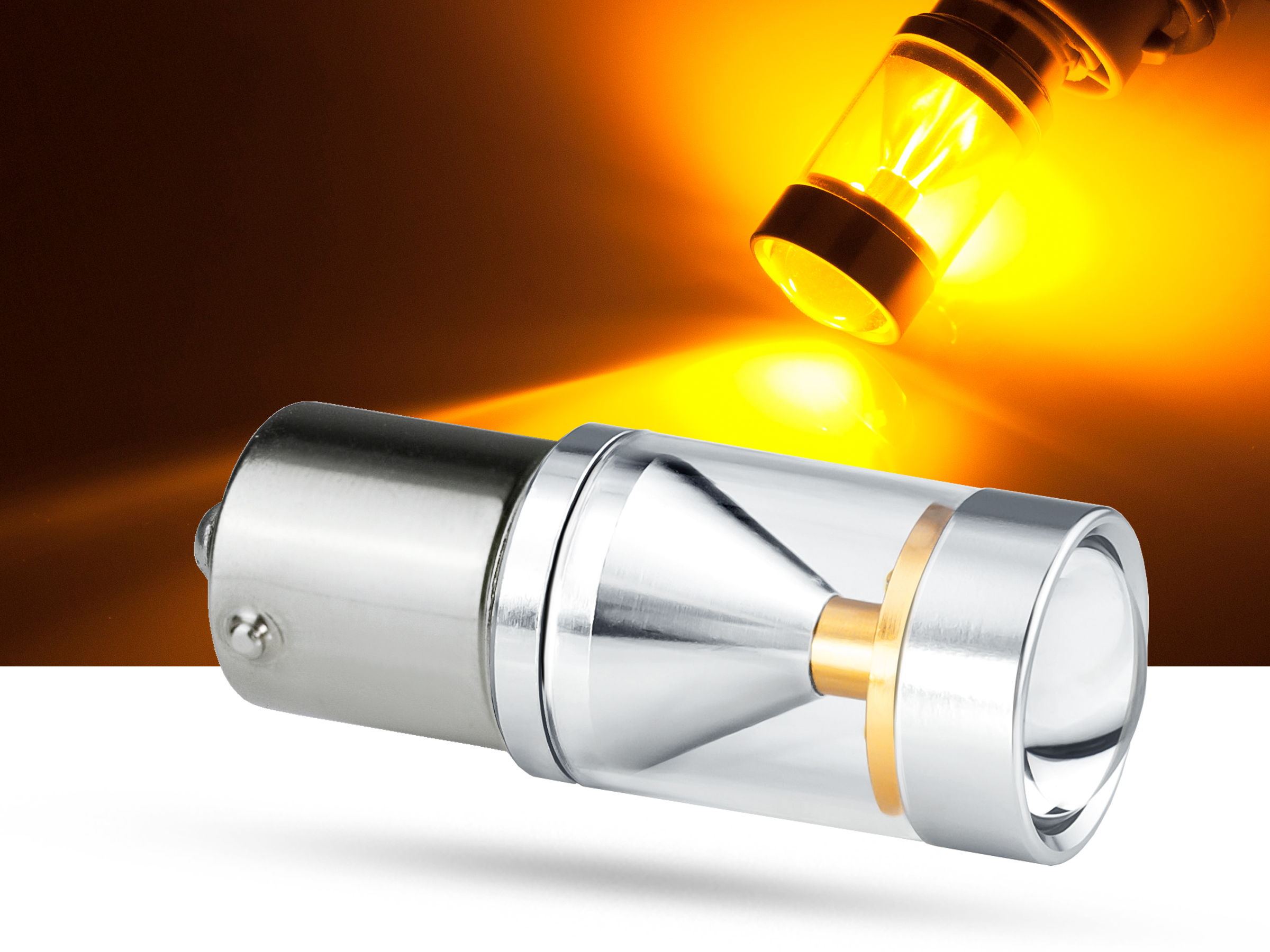30 Watt, 6xCREE® LED, PKD V2.0, BAU15s, LEDPY21W, orange, LED Blinker für  21W BAU15s PY21W, LED Blinker