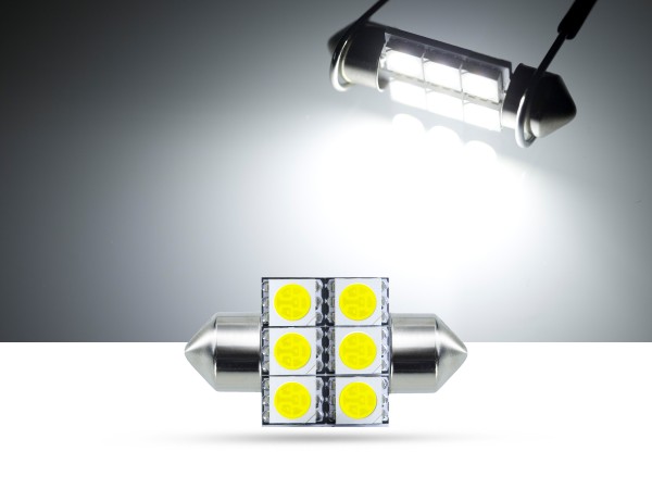 32mm 6x3-Chip SMD LED Soffitte Innenraumlicht, weiss