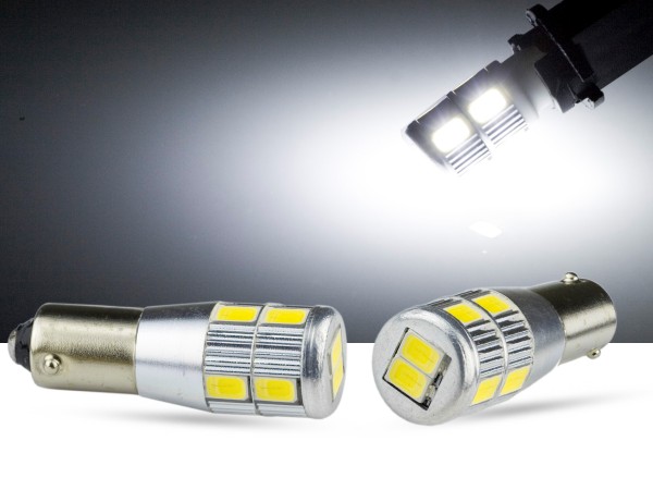 10er SMD LED, Metallsockel BAX9s LEDH6W, CAN-bus, weiss, offroad