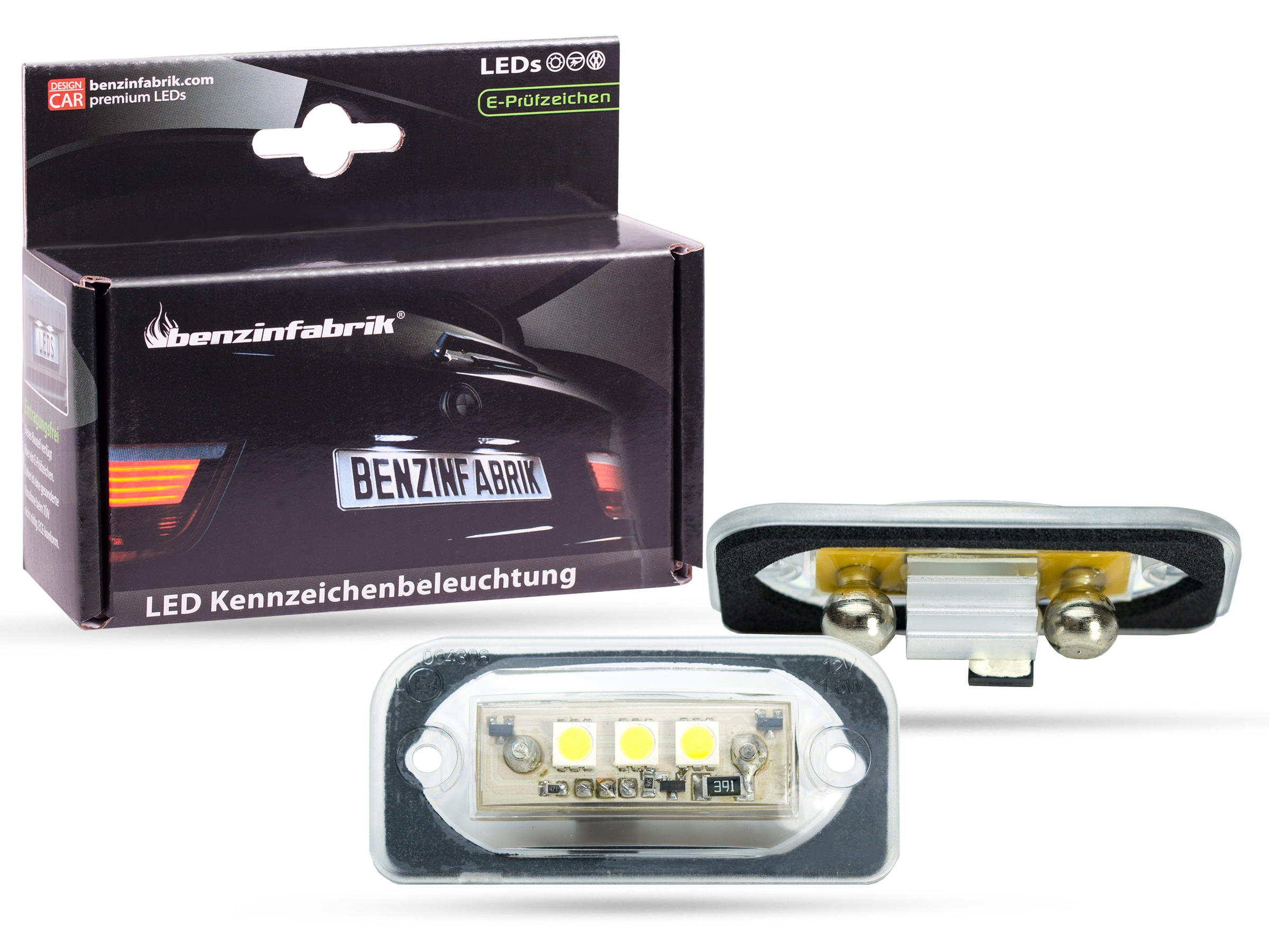 LED Kennzeichenbeleuchtung Module Mercedes C-Klasse W203 Limo Bj. 00-07,  mit E-Prüfzeichen, LED Kennzeichenbeleuchtung für Mercedes, LED  Kennzeichenbeleuchtung