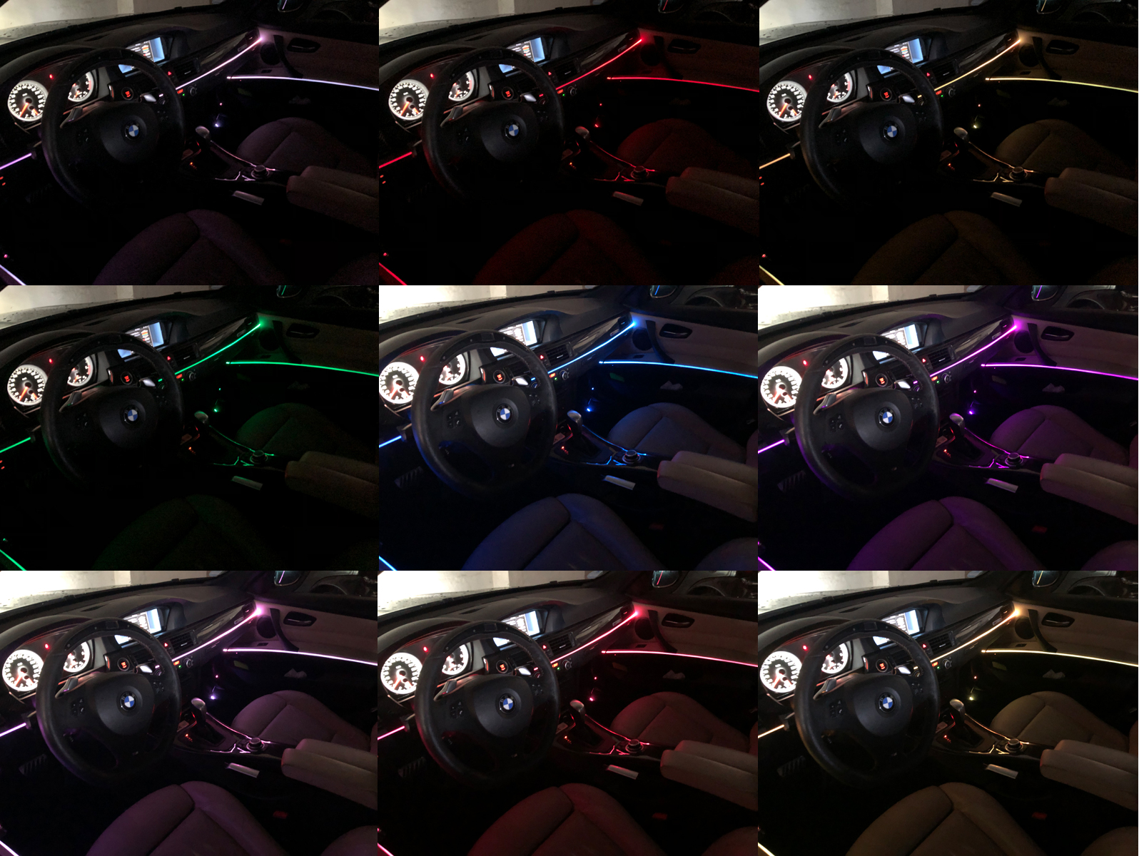 (4er Set) 48 LEDs Auto Licht Streifen RGB Fussraumbeleuchtung für