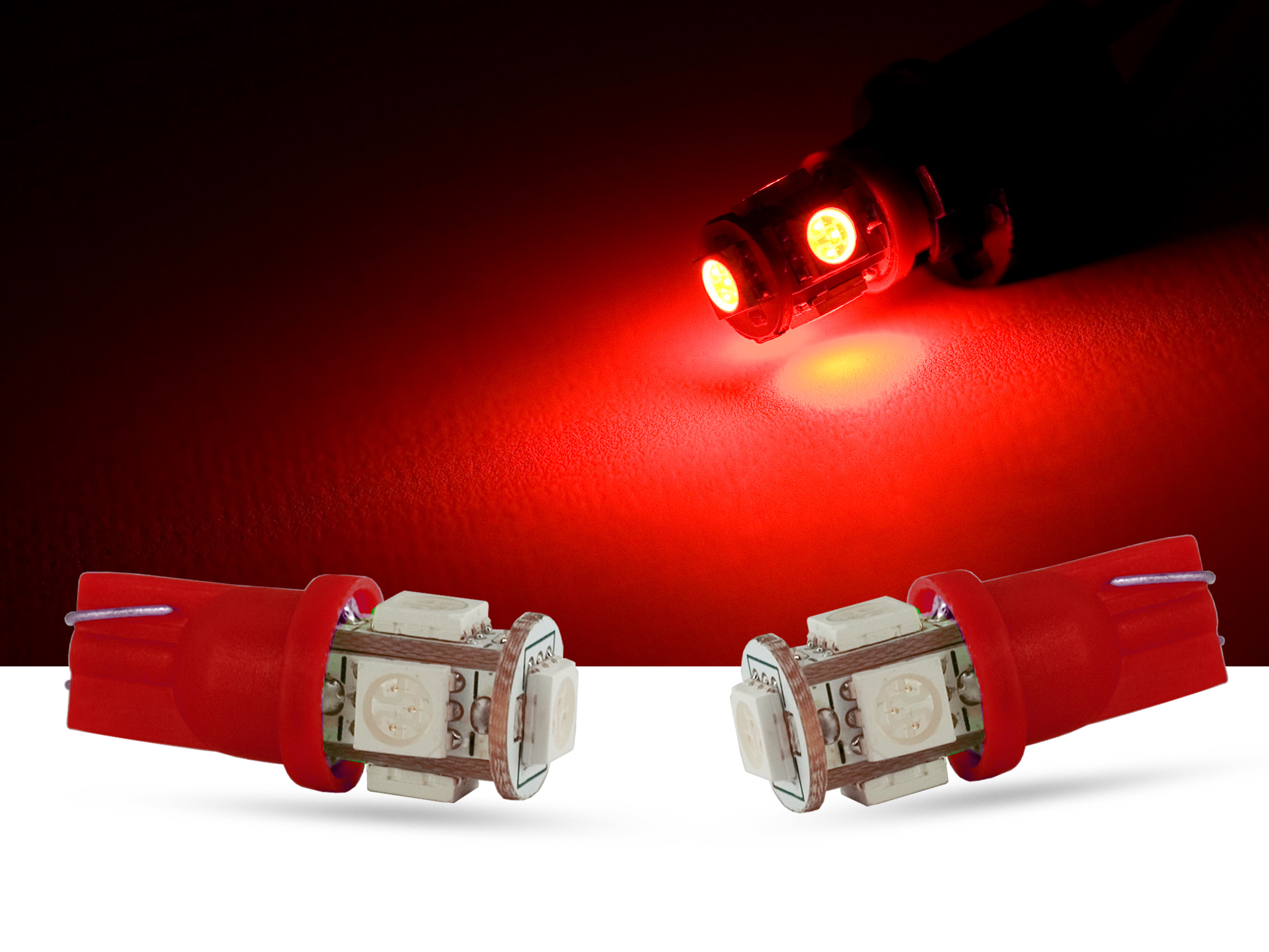 5er SMD LED Innenraumlicht, LEDW5W T10, rot, SMD LED Spots, rot, LED  Spots, Auto Innenraumlicht, LED Auto Innenraumbeleuchtung