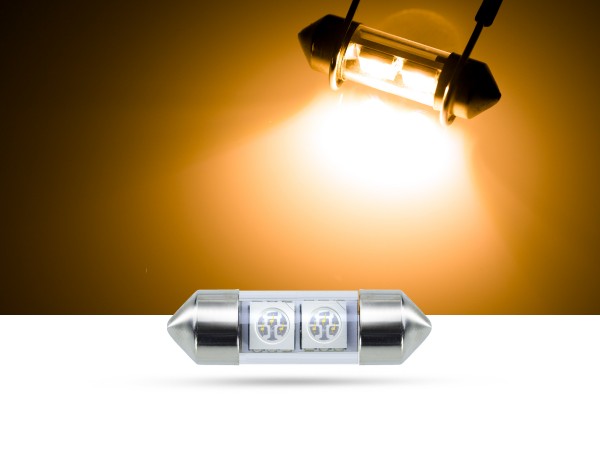 32mm 2x3-Chip SMD LED Soffitte Innenraumlicht, gelb
