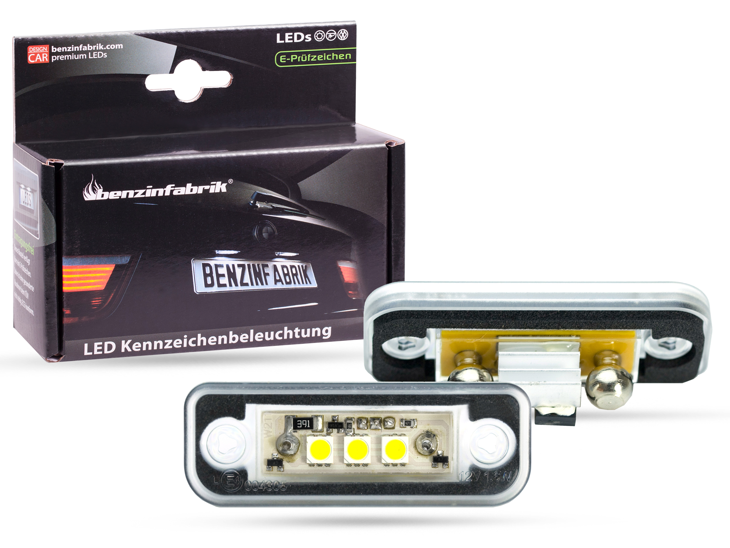 LED Kennzeichenbeleuchtung Module Mercedes E-Klasse W211 Bj. 02-09, mit E-Prüfzeichen, LED Kennzeichenbeleuchtung für Mercedes, LED Kennzeichenbeleuchtung