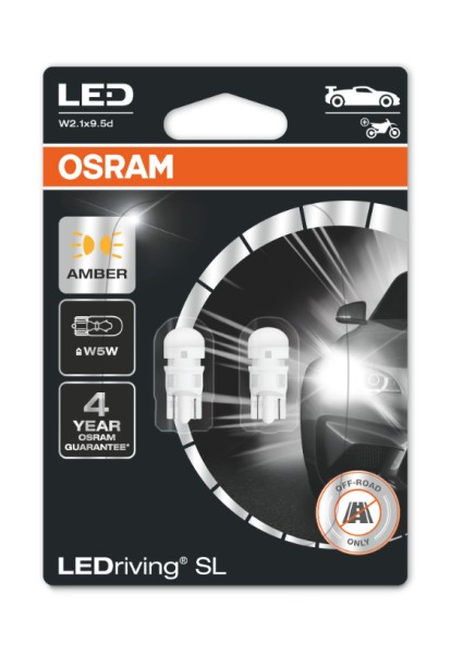 OSRAM LEDrive® 1W T10 LEDWY5W, orange 2000K, Doppelblister